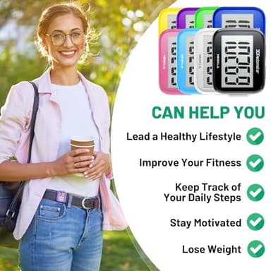 NESKLA 3D Pedometer for Walking, Simple Step Counter with Large Digital Display, Step Tracker with Removable Clip Lanyard, Accurately Track Steps for Men Women Kids Adults Seniors - Image 4