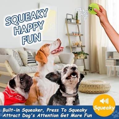 Squeaky Tennis Balls for Dogs - 12 Pack 2.5'' Durable Non-Toxic Outdoor Dog Toys Balls with Mesh Bag, SGS Certified, Colorful Fetch Toys, Medium Large Breeds - Image 5