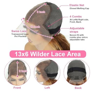 ZZMDS 13x6 Deep Wave Lace Front Wigs Human Hair Pre Plucked #4/27 Highlight Ombre Colored Glueless Wigs Water Wave Honey Blonde Curly Lace Frontal Wigs Human Hair for Women with Baby Hair 22 Inch - Image 6
