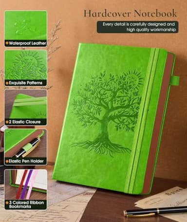 Vintage Leather Journal with 300 Numbered Pages,A4 Lined Journal for Men Women,Daily Journals for Writing,College Ruled Notebook for Work,School,Note taking,Travel Diary,Large (8.5" X 11.3") - Image 3