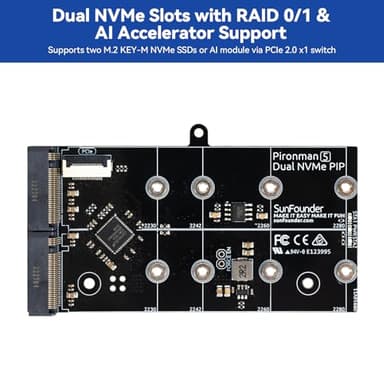 Pironman 5-MAX Dual NVMe M.2 SSD PCIe PC Case for Raspberry Pi 5 NAS RAID 0/1 Hailo-8L AI Accelerator PWM Tower Cooler+Dual RGB Fans, 0.96" OLED Module, Safe Shutdown, Standard HDMI(RPI5 Not Included) - Image 5
