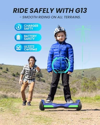 Gyroor Self Balancing Scooter New G13 All Terrain Balancing Scooter with LED Lights & 500W Motor, Self Balancing Off Road with Bluetooth for Kids ages 6-12 and Adults-Blue - Image 4