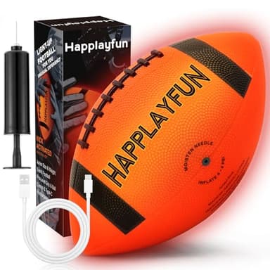 Light Up Football Gifts for Boys 8-12: LED Youth Glow in the Dark Footballs Size 6 Kids Games Cool Toys 8-13, Sports and Outdoor Birthday Gifts for 6 7 9 10 11 12 13 Year Old Boy Girl Teens - Image 1