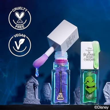 wet n wild Disney Nightmare Before Christmas Limited Edition PR Box - Coffin-Shaped Collector's Set with Eye, Face & Body Makeup, Color-Changing Lip Oils, Tubing Mascara & More - Cruelty-Free - Image 10