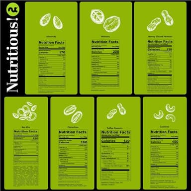 NUT CRAVINGS - Thanksgiving Mixed Nuts Gift Basket + Green Ribbon (7 Assortments, 1 LB) Holiday Xmas Christmas Food Arrangement, Healthy Snack Care Package, Food Assortments - Image 2