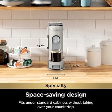 Ninja Pod & Grounds Specialty Single-Serve Coffee Maker, K-Cup Pod Compatible, Brews Grounds, Compact Design, Built-In Milk Frother, 56-oz. Reservoir, 6-oz. Cup to 24-oz. Mug Sizes, Stone, PB051ST - Image 7
