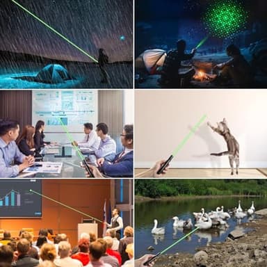 Green Laser Pointer High Power Rechargeable Lazer Pointer, Laser Pen with Long Range Adjustable Focus with Star Cap, Laser Pointer Pen Suitable for Outdoor, Astronomy, Cats Dogs (Green) - Image 9