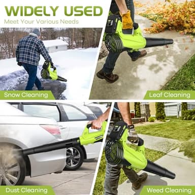 Leaf Blower, Electric Cordless Leaf Blower with 2 Batteries and Charger, 2 Speed Mode, Lightweight Leaf Blowers for Blowing Leaves, Lawn Care, Patio Cleaning and Dust - Image 7