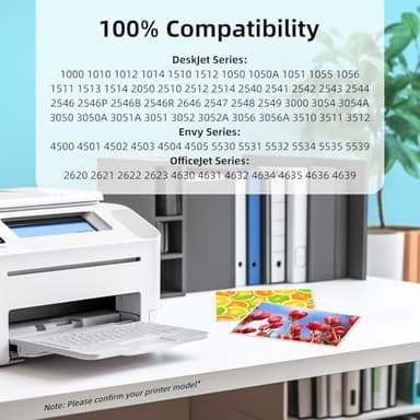 61XL Ink Cartridges Combo Pack Replacement for HP Ink 61 XL High Yield Work with HP Envy 5530 4500 4502 5535 Officejet 4630 4635 Deskjet 3510 1010 Printer Remanufactured (Black, Tri-Color, 2 Pack) - Image 2