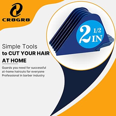 Clipper Guards for Wahl 10 12 14 16 18 20 Hair Clipper Guards 6pcs Extra Long Clipper Guard Attachments 2.5 Inch Clipper Guides Multiple Sizes Universal 2.5", 2.25", 2", 1.75", 1.5", 1.25" (Blue) - Image 3