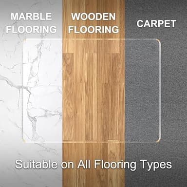 Beveled Edge Office Chair Mat for Carpet or Hardwood Floor 36" x 48" Clear Chair Mats for a Smooth Glide and Easy Roll On/Off, Heavy Duty and Non-Slip Pad Floor Ultimate Desk Chair Mat - Image 7