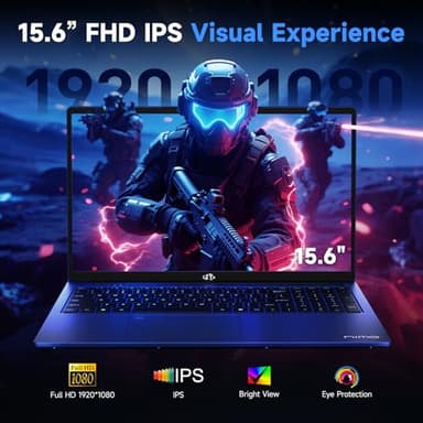 NIMO 15.6" IPS FHD Gaming-Laptop, AMD 8 Cores Ryzen 7 7735HS 32GB DDR5 RAM 1TB SSD (Beats i7-12650H, Up to 4.75GHz) Computer with Radeon 680M 100W Type-C Backlit Keyboard Fingerprint Unlock, Blue - Image 6