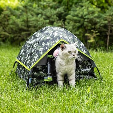 GDanes Camouflage Cat Tent, Portable Pet Cat House with Soft Pad, Cat Cave, Dog House for Small Medium Dogs and Rabbits - Image 6
