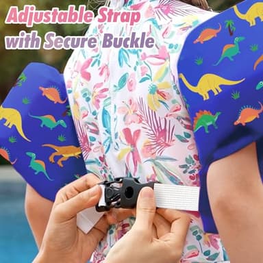HeySplash Swim Vest for Kids, Toddler Pool Floaties Fit 22-44 Lbs, Swimming Vest with Adjustable Strap, Swim Jacket Water Wings Arm Floats, Puddle Beach Boat Jumper for Boy Girl Age 2-5, Dinosaur - Image 6