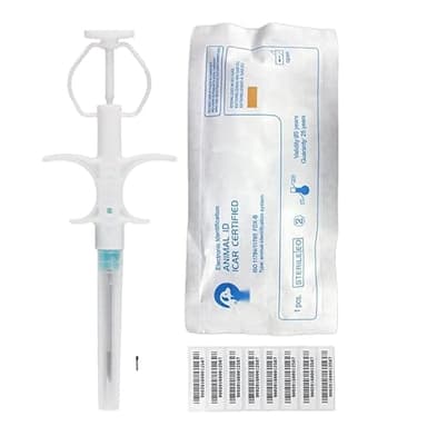 TAEING Pet Microchips, 134.2khz Pet Cats Dogs Microchips Implant Kit for Veterinary Management (1, 2.12x12mm) - Image 1