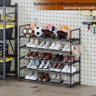 Shoe Rack - 5-Tier Shoe Organizer, Sturdy Shoe Storage Shelf, Perfect for Front Door Entrance, Closet & Entryway, Easy to Assemble, DIY Layering Options (L - 5 Tier) - Image 6