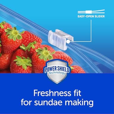 Ziploc Quart Food Storage Freezer Slider Bags, Power Shield Technology for More Durability, 34 Count, Pack of 4 (136 Total Bags) - Image 4