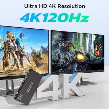 HDMI KVM Switch 2 Monitors 2 Computers 4K@120Hz USB 3.0 KVM Switch Share Dual Monitor and 4 USB Devices Support Extended/Copy Mode - Image 5