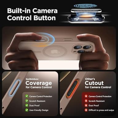 Magnetic for iPhone 16 Pro Case with Camera Control Button,Compatible with MagSafe,[Full Camera Protection][Privacy Screen Protector]Non-slip Matte Translucent 16 Pro Phone Cover(Withered Brown) - Image 2