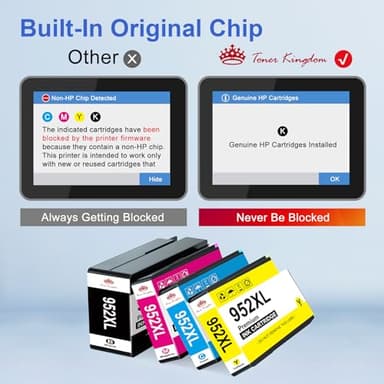 Toner Kingdom Ink Cartridges Remanufactured for HP 952 XL Ink Cartridge Combo Pack Work for HP OfficeJet 8702 OfficeJet Pro 7720 7740 8210 8710 8720 8730 8740 Series (4 Pack Black Cyan Yellow Magenta) - Image 2