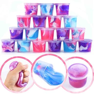 24 Pack Unicorn Galaxy Slime, Party Favor for Kids Girls & Boys, Adults, Non Sticky, Stress & Anxiety Relief, Wet, Super Soft Sludge Toy Easter Basket Filler - Image 6