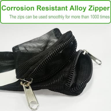 Cover Geny 10 Pcs 10" x 7" Aquarium Filter Media Bags, Fish Tank Media Mesh Filter Bags with Zipper, Black Mesh Reusable Bags for Activated Carbon, Ceramic Rings, etc. - Image 6