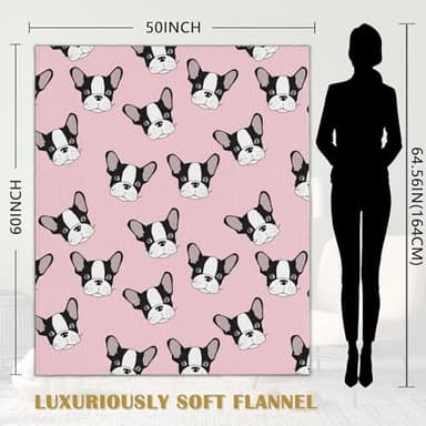 Bulldog Dog Blanket,Dog Soft Lightweight Throw Blanket for Sofa Couch Bed Room 50x60 inch - Image 2