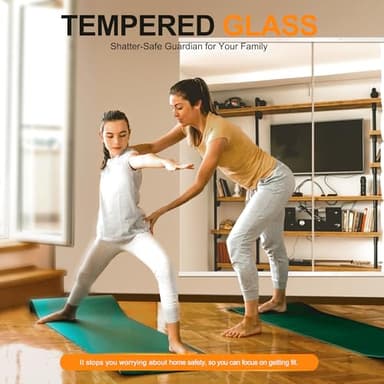 Delma Home Gym Mirror,54''x30''x2PCS,Large Full Body Tempered Glass Frameless, Wall-Mounted for Gym, Yoga, Garage, Bedroom, Bathroom - Image 3