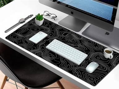 Rinaze Extra Large Gaming Mouse Pad with Black Topographic, XXL Mousepad, Big Mouse Mat Desk Pad, Non Slip Keyboard Pad for Gaming Computer Laptop PC Office Desk Accessories - Image 7