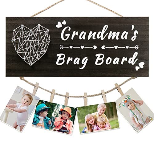 Yunfan Mothers Day Gifts for Grandma Grandma's Brag Board from Granddaughter Grandson Grandkids Picture Frame Photo Holder Birthday Christmas Thanksgiving Valentines Gifts - Image 1