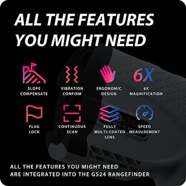 Gogogo Sport Vpro GS24 Golf & Hunting Laser Rangefinder, 7X Magnification, 1200 Yard Distance Measuring Range Finder with High-Precision Flag Pole Locking Vibration Function Slope Mode Continuous Scan - Image 3