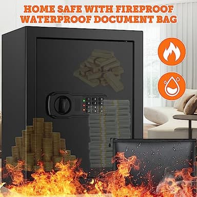 3.0 Cuft Large Fireproof Safe Box for HOME USE, Digital Home Security Safe with Programmable Keypad and Removable Shelf, Document Safe Fireproof Waterproof for Money Firearm Medicine Valuables - Image 2