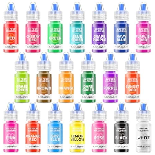 Gel Food Coloring Cake Decorating Set - Jelife 20 Colors Gel Based Flavorless Edible Food Color Dye Vibrant Concentrated Neon Icing Colors for Kids Baking Macaron Frosting Fondant Cookie (6ml/Bottles) - Image 1