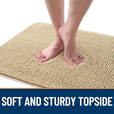 OLANLY Dog Door Mat for Muddy Paws 36x24, Absorbs Moisture and Dirt, Absorbent Non-Slip Washable Doormat, Quick Dry Chenille Mud Mat for Dogs, Entry Indoor Entryway Carpet for Inside Floor, Beige - Image 4