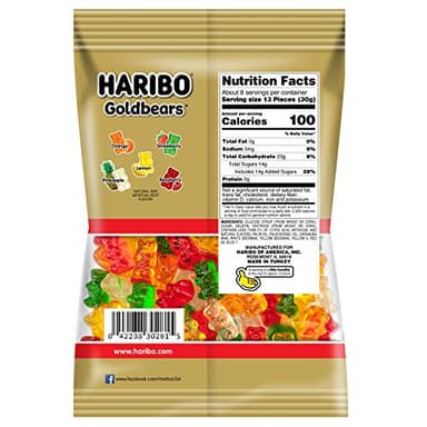 HARIBO Gummi Candy, Original Goldbears Gummy Bears, 8 Ounce Share Size Bags (Pack of 10) Delicious Soft & Chewy Sweet Snacks, Assorted Fruity Flavors - Image 2