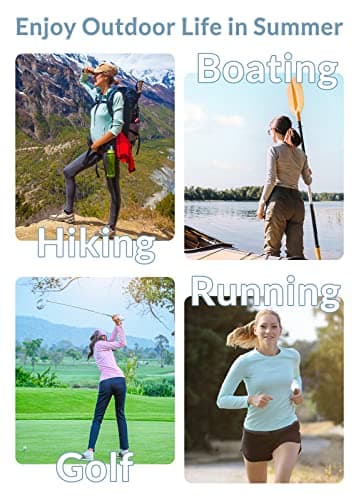 baleaf Women's UPF 50+ Long Sleeve Shirts Sun UV Blocking Pullover Crew Neck Summer Sunscreen Clothing Fishing Beach Outdoor Active Heather Sublime Green S - Image 5