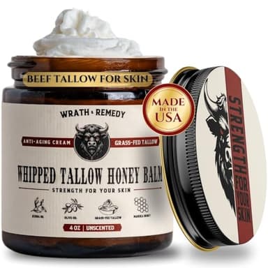 Organic Beef Tallow for Skin - 4 OZ (Unscented) — Grass Fed Beef Tallow for face + Body — US-Made Whipped Tallow and Honey Balm Moisturizer for Dry and Sensitive Skin, Eczema, Rosacea (No Additives) - Image 9