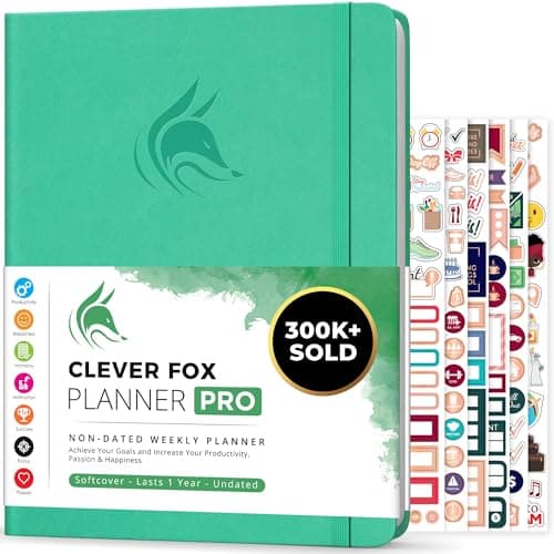 Clever Fox Planner PRO – Weekly & Monthly Life Planner to Increase Productivity, Time Management and Hit Your Goals, 8.5x11″ (Emerald) - Image 1