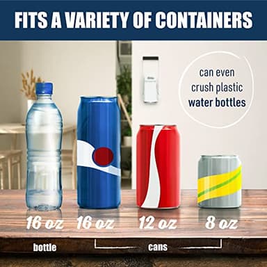 Mckay 16 Oz. Metal Can Crusher, Can Crusher Wall Mounted, Can Crushers for Recycling Wall-Mounted Smasher for Aluminum Seltzer, Soda, Beer Cans and Bottles, Gadgets for Home - White - Image 5