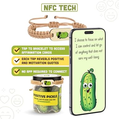 60 Positive Pickle Cards Jar, Affirmation Cards For Women, Teens, Stocking Stuffers, Christmas Gifts For Women Mom, Gifts For Women, Teacher Gifts, White Elephant Gifts, Teen Girl Gifts Trendy Stuff - Image 4