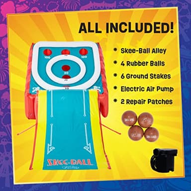 Flybar FunPark Giant Inflatable Skee-Ball Game – 11 Ft Long w/ 4 Balls & Electric Air Pump – Indoor & Outdoor Arcade Toy for Kids, Adults & Family – Fun Party Play for Home, Backyard, Events - Image 4