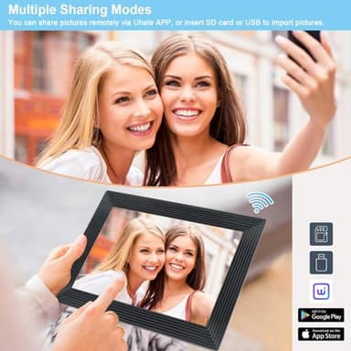 Uhale 10.1 Inch WiFi Digital Picture Frame Black,1280x800 HD IPS Touch Screen Photo Frame Electronic,16GB Memory, Auto-Rotate,Wall Mountable,Share Photos/Videos Instantly via Uhale App from Anywhere - Image 3