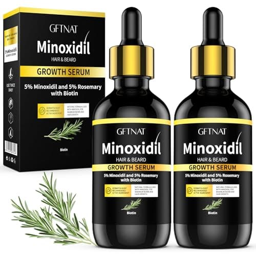 5% Minoxidil with Rosemary for Men and Women Hair Growth,Beard Growth Kit,Scalp Serum for Thicker Fuller Hair - Image 1