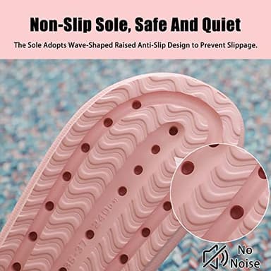 rosyclo Cloud Slippers for Women and Men, Ladies Pillow Massage Shower Bathroom Non-Slip Soft Comfy Thick Sole Home House Cloud Cushion Slide Sandals for Indoor & Outdoor, Pink - Image 5