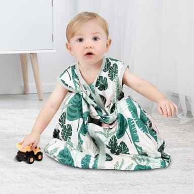BSTOPPT 3 Pack Baby Sleep Sack 18-24 Months 100% Rayon Cotton Baby Sleeping Bag 2-Way Zipper Toddler Wearable Blankets Comfy Stretchy Lightweight TOG 0.3 （Banana&leaf&green） - Image 2