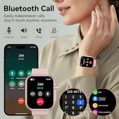 Smart Watch for Men Women, 1000 mAh 100 Day Battery Life, 1.85" Fitness Tracker with Call Function, 110+ Sport Modes, Heart Rate, Sleep Monitor Fitness Watch, IP68 Waterproof, Compatible iOS Android - Image 2