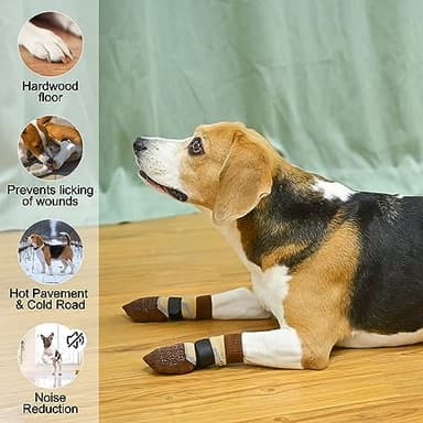 BEAUTYZOO Dog Socks to Prevent Licking Paws for Hardwood Floors Anti Slip, Dog Shoes Booties for Hot/Cold Pavement,Grippy Boots & Paw Protectors Traction Control for Small Medium Large Senior Dogs - Image 6