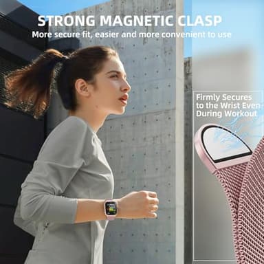 Original Stainless Steel Mesh Loop Compatible with Apple Watch 38mm 40mm 41mm 42mm 44mm 45mm 46mm 49mm Women Men, Magnetic Clasp Replacement for iWatch Bands Series 11 10 9 8 7 6 5 4 Ultra SE 3 2 1 - Image 4