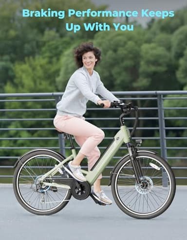 Jasion YC1 ST 26" Electric Bike, 750W Peak Motor, Step-Through Ebike for Adults, 360WH Removable Battery, Up to 40miles, Max 23MPH Urban Commuter E-Bike, 7 Speeds & Front Suspension - Image 4