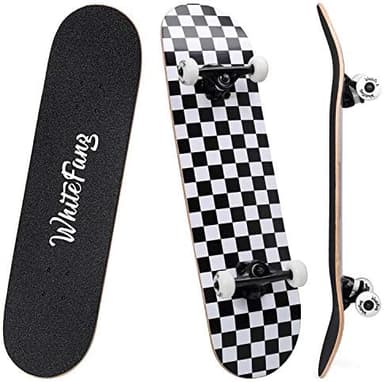 WhiteFang Skateboards for Beginners, Complete Skateboard 31 x 7.88, 7 Layer Canadian Maple Double Kick Concave Standard and Tricks Skateboards for Kids and Beginners - Image 2